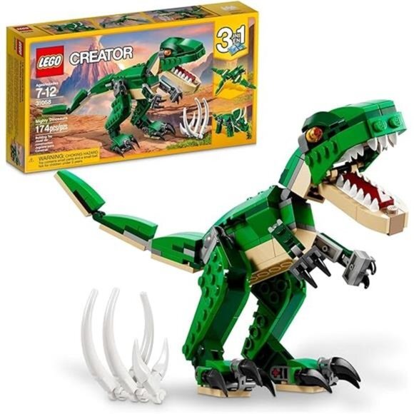 3 in 1 Mighty Dinosaur Toy, Transforms‎ from T. rex  Triceratops to Pterodactyl - Picture 1 of 6